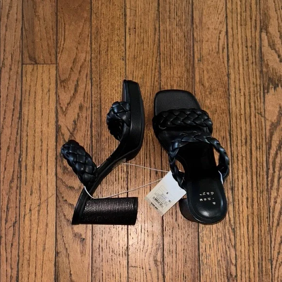 a new day Black Block Heel Strappy Heels - Picture 1 of 2